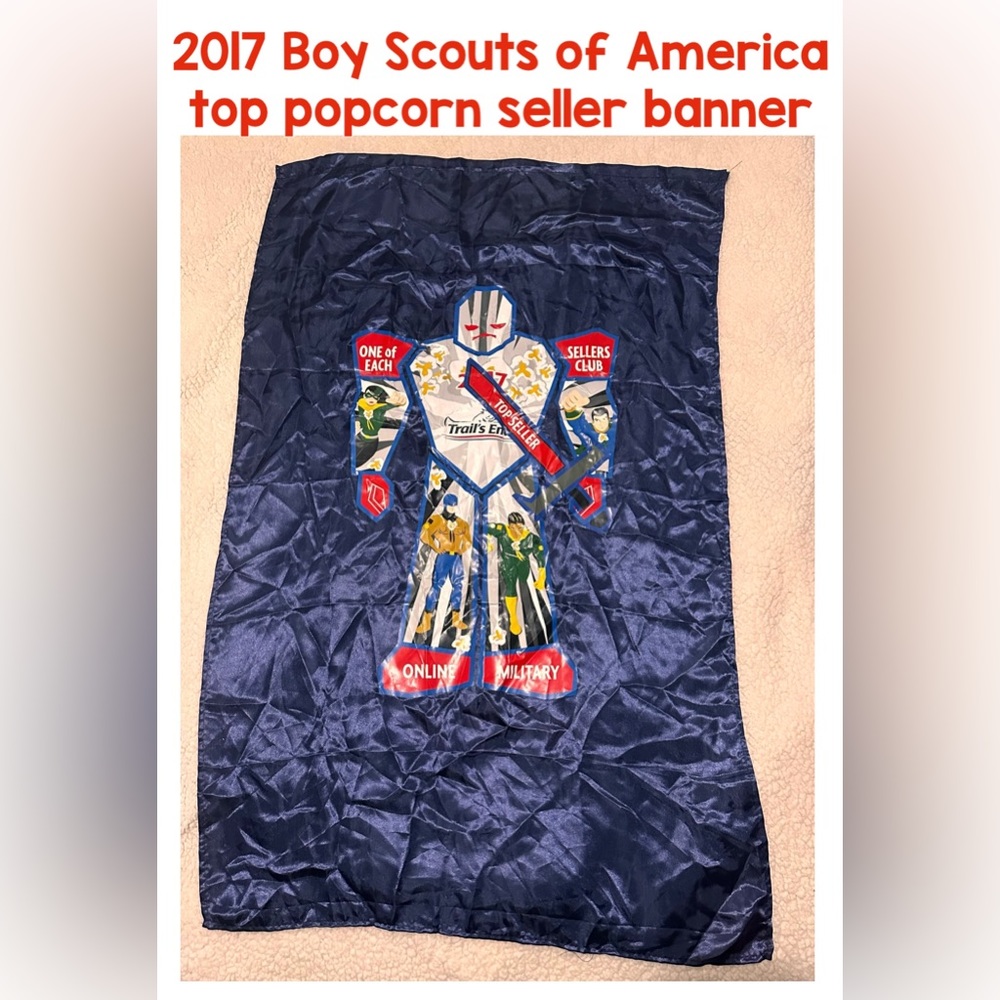 2017 Boy Scouts of America BSA top popcorn seller banner or sign with robot